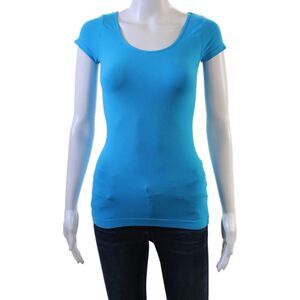 Recover Womens Blue Basic Short Sleeve Round Neck T Shirt Size One Size
